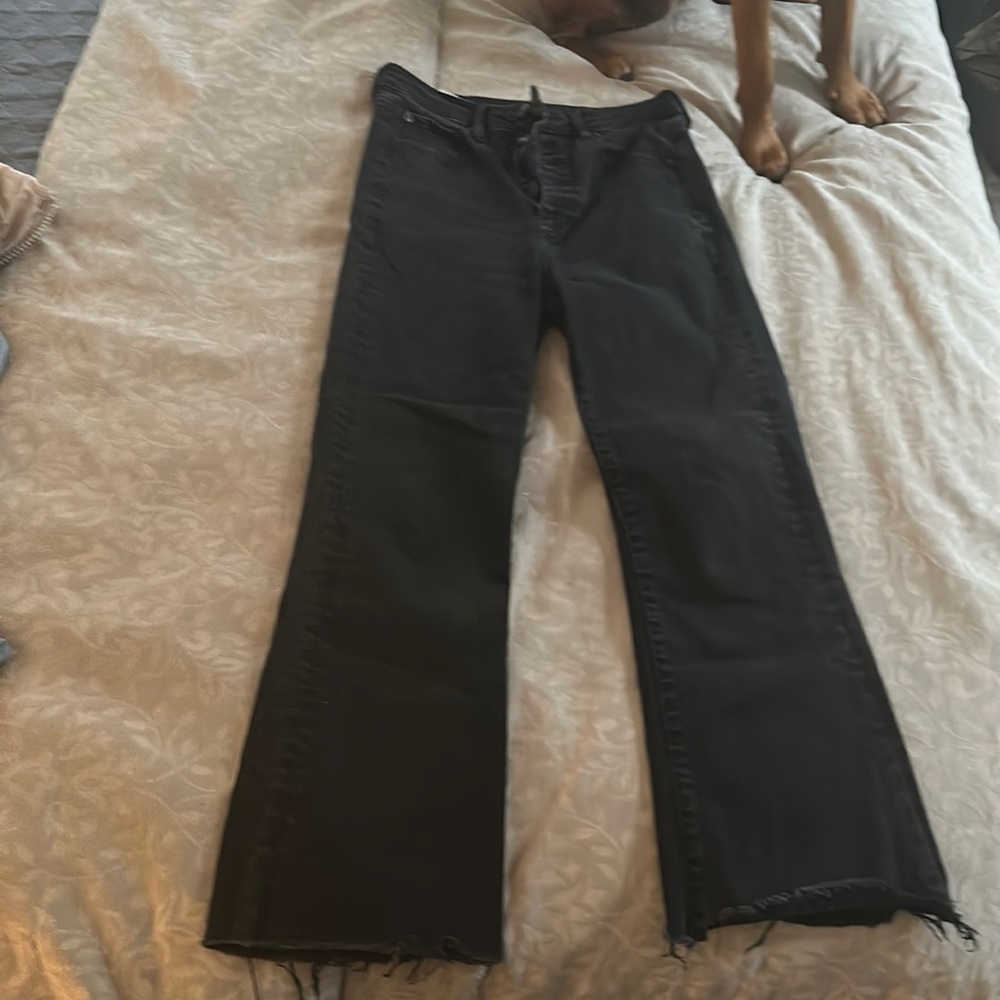 Black cropped fit and flare denim from American eagle